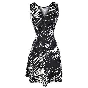 Abstract Print Sleeveless Dress